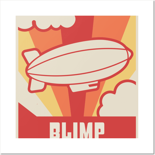 Retro Vintage Dirigible Airship Blimp Wall Art by MeatMan